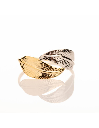 Bague Maison Ballet by Scarlett plumes bicolores en or blanc et or rose
