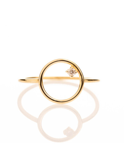 Bague Maison Ballet by Scarlett fil rond ajourée en or jaune et diamant