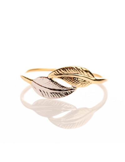 Bague Maison Ballet by Scarlett petite plume bicolore en or jaune
