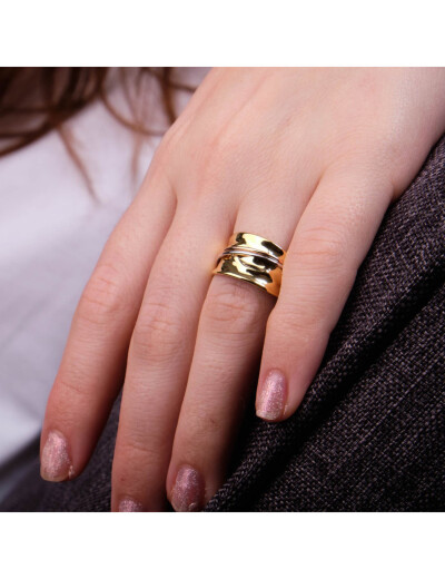 Bague Maison Ballet by Scarlett froissée en or jaune