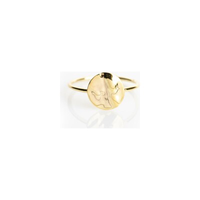 Bague Maison Ballet by Scarlett rond froissé en or jaune 9 carats