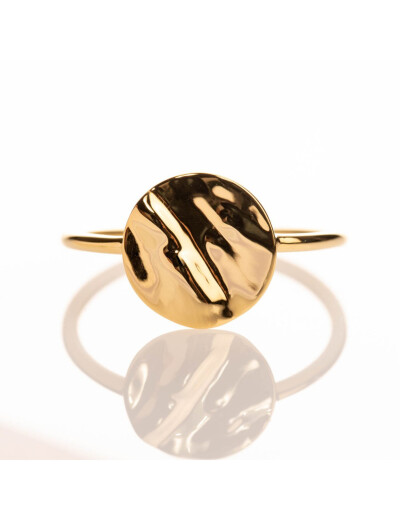 Bague Maison Ballet by Scarlett rond froissé en or jaune 9 carats