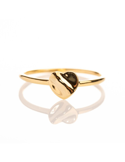 Bague Maison Ballet by Scarlett cœur froissé en or jaune 9 carats