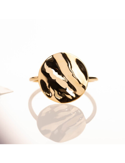Bague Maison Ballet by Scarlett rond froissé en or jaune 9 carats