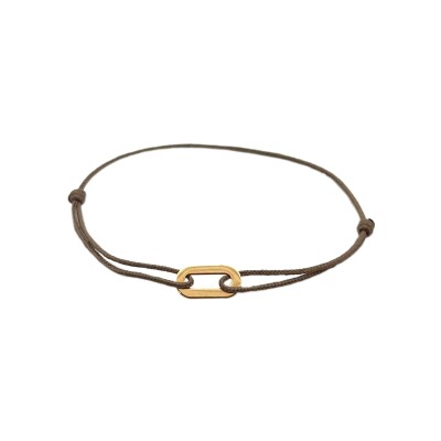Bracelet sur cordon motif anneau en or rose