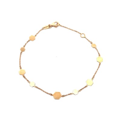 Bracelet maille fantaisie en or rose