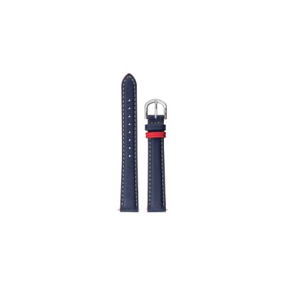 Bracelet de montre Pierre Lannier en cuir bleu - 14mm