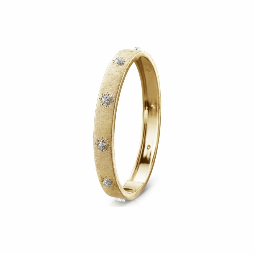 rigide Buccellati Macri Classica bracelet,  white gold, yellow gold and diamonds