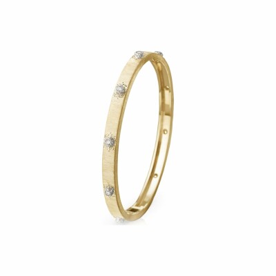 Bracelet rigide Buccellati Macri Classica en or blanc, or jaune et diamants