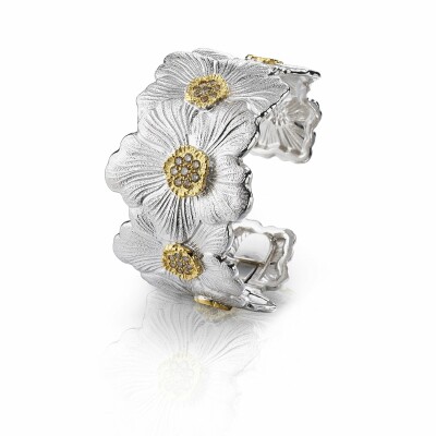 Buccellati Blossoms Gardenia Armband mit vergoldet Silber und Diamanten