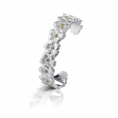 Buccellati Blossoms Gardenia bracelet in gold-plated silver and diamonds