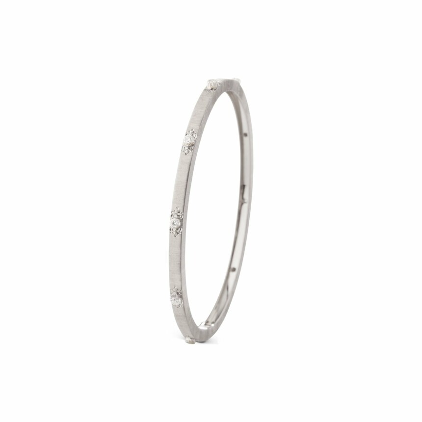 Bracelet rigide Buccellati Macri Classica en or blanc et diamants