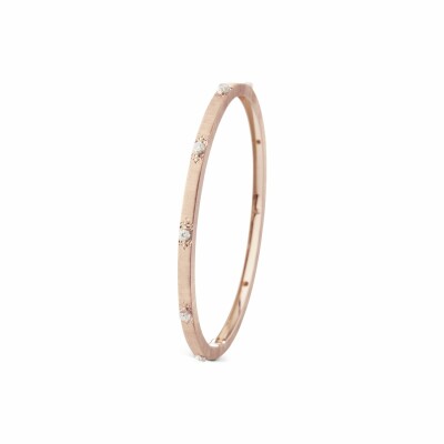 Bracelet rigide Buccellati Macri Classica en or rose, or blanc et diamants