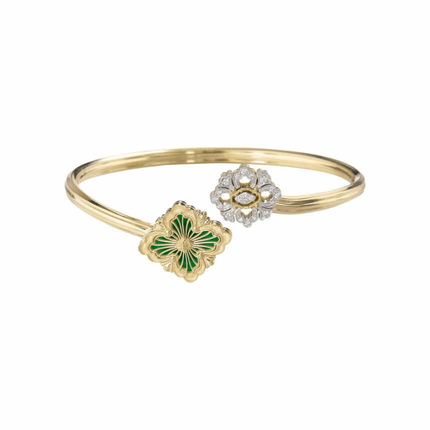 Buccellati Opera Tulle bracelet, yellow gold and green enamel
