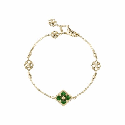 Bracelet Buccellati Opera Tulle en or jaune et émail vert