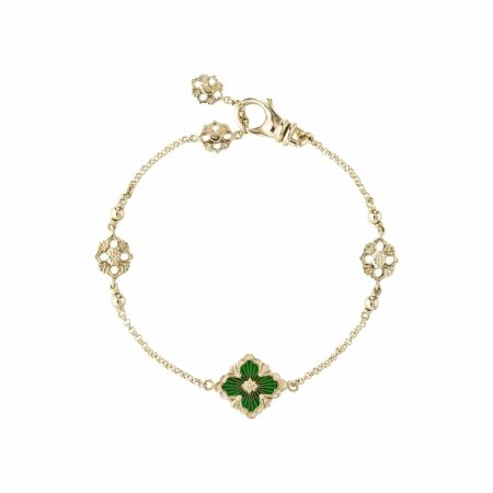 Buccellati Opera Tulle bracelet, yellow gold and green ceramic