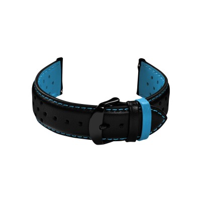 Bracelet de montre Pierre Lannier en cuir noir - 22mm