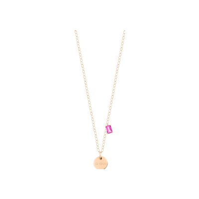 Collier GINETTE NY BRAILLE en or rose et topaze