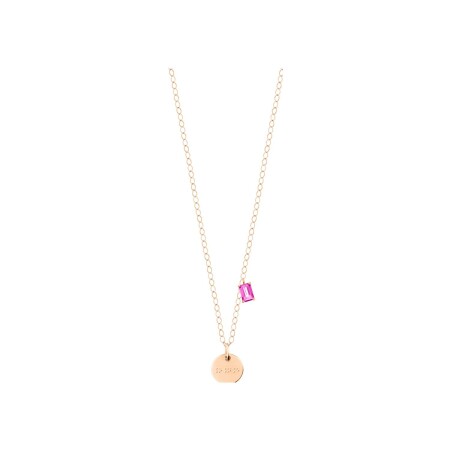 Collier GINETTE NY BRAILLE en or rose et topaze