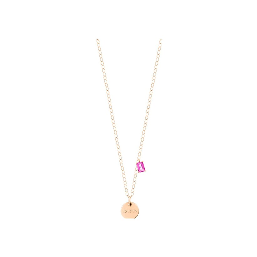 GINETTE NY BRAILLE necklace, rose gold and topaz