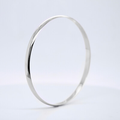 Bracelet Demi-Jonc en or blanc, 4mm