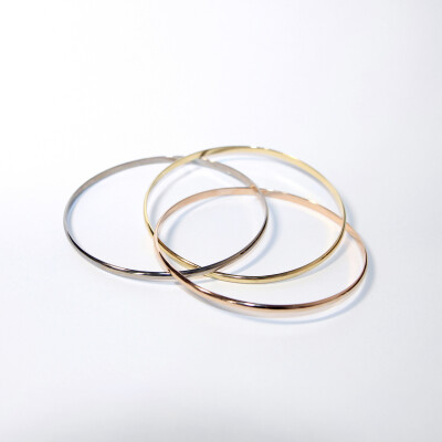 Bracelet Trianon en or jaune, or blanc et or rose, 3mm