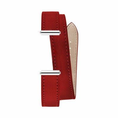 Michel Herbelin Antarès red chilli leather bracelet