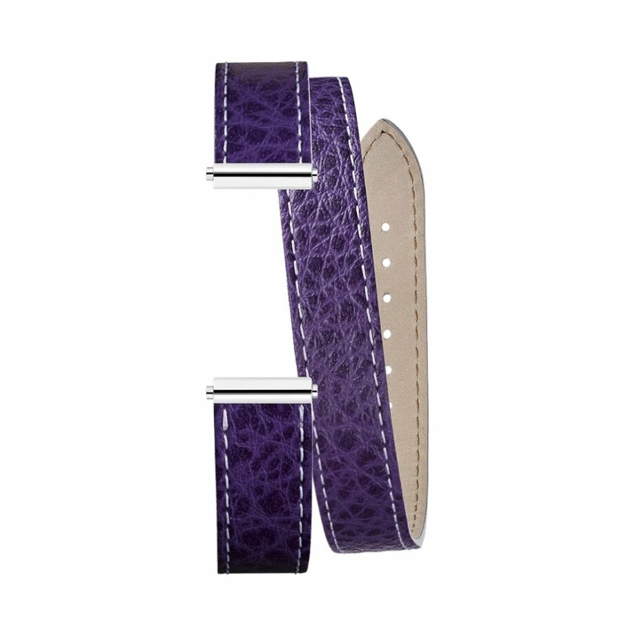 Michel Herbelin Antarès purple leather bracelet