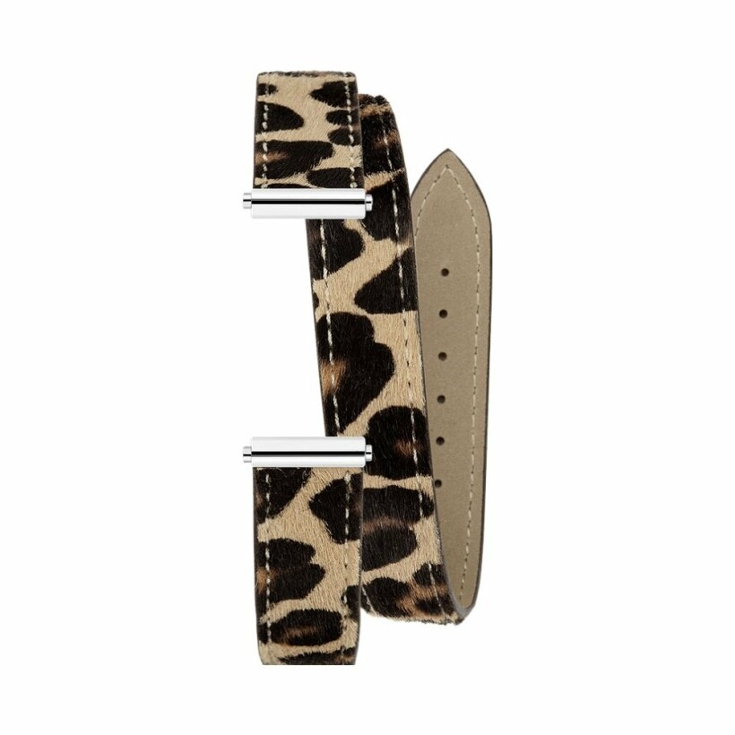 Bracelet de montre Michel Herbelin Antarès en cuir leopard