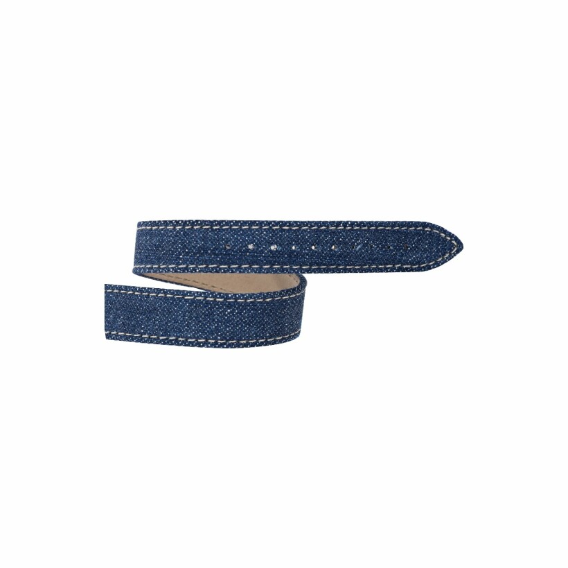 Bracelet de montre Herbelin Antarès en cuir jean bleu