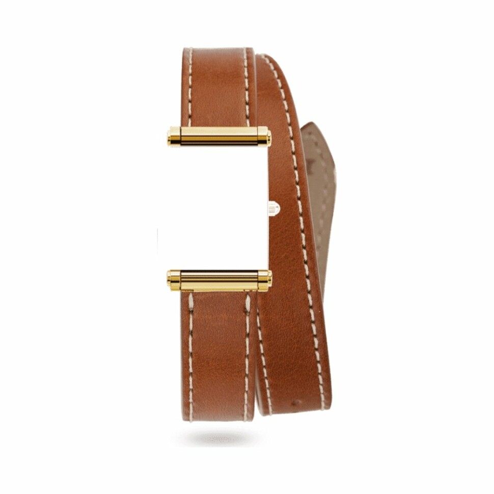 Bracelet de montre Michel Herbelin Antarès double en cuir harisson gold