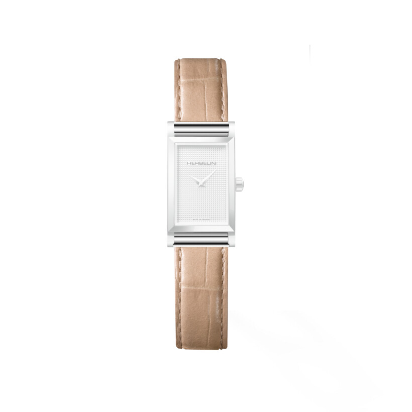 Bracelet de montre Michel Herbelin Antares en cuir rose pâle