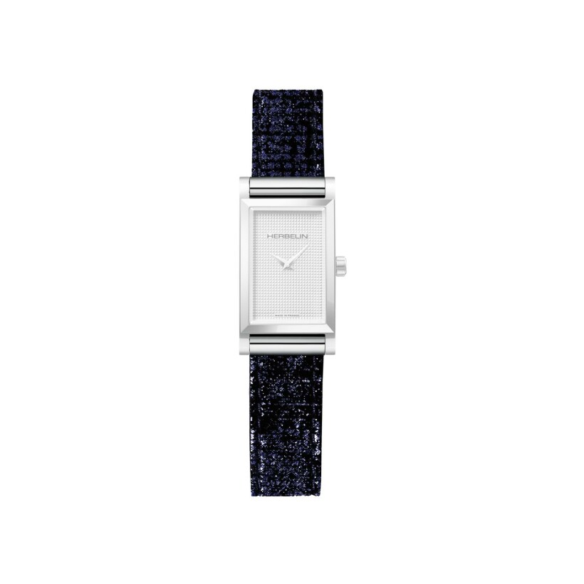 Bracelet de montre Herbelin Antarès en velours brillant bleu BRAC17048A119