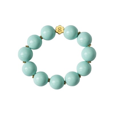 Bracelet Simone à Bordeaux Icône Opale en résine et acier doré