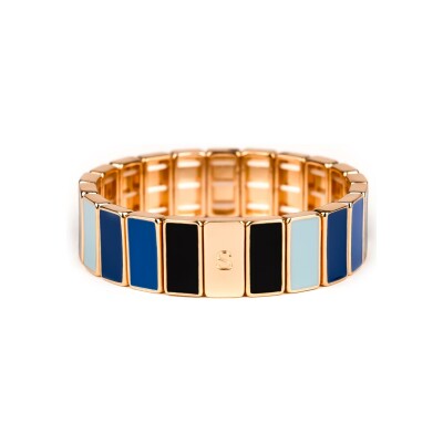 Bracelet Simone à Bordeaux Rectangle Azur en métal doré émaillé serti