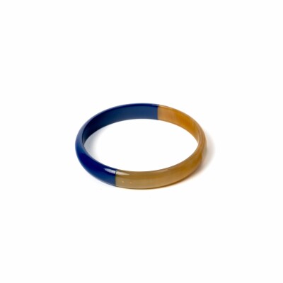 Bracelet jonc ATELIER1811 Billy Bleu en corne naturelle