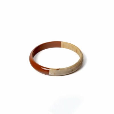 Bracelet jonc ATELIER1811 Billy Chocolat en corne naturelle