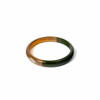 Bracelet jonc ATELIER1811 Billy Kaki en corne naturelle