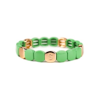 Bracelet Simone à Bordeaux Colorful Citron vert en métal doré émaillé