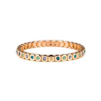 Bracelet Simone à Bordeaux Colorful Mini Cristal Multi bleu en métal doré émaillé