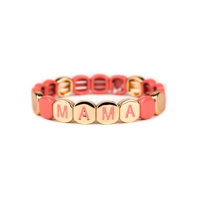 Bracelet Simone à Bordeaux Colorful Mama Pastèque en métal doré émaillé