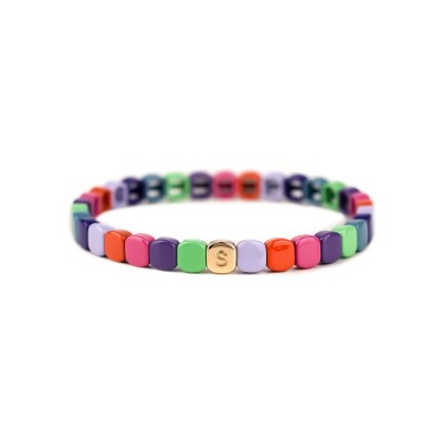 Bracelet Simone à Bordeaux Colorful Mini Célébration en métal doré émaillé