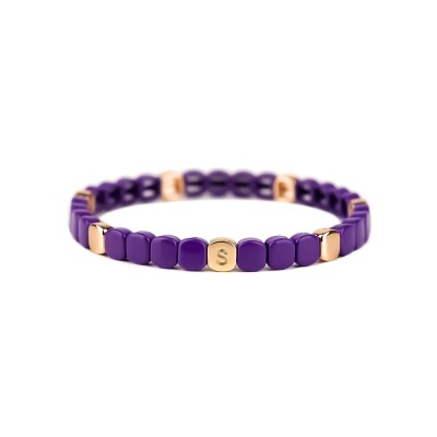 Bracelet Simone à Bordeaux Colorful Mini Violet royal en métal doré émaillé