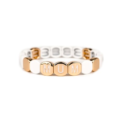 Bracelet Simone à Bordeaux Colorful Mum Blanc en métal doré émaillé