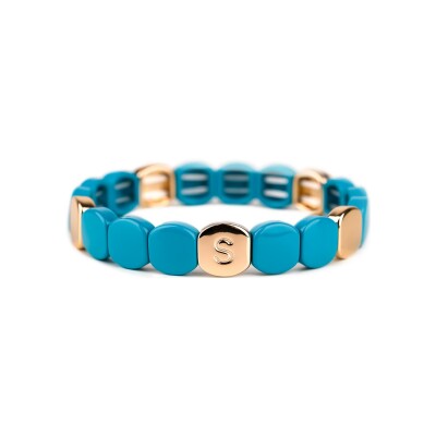 Bracelet Simone à Bordeaux Colorful Turquoise en métal doré émaillé