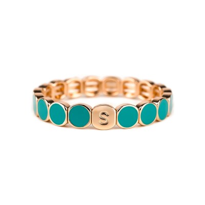 Bracelet Simone à Bordeaux Colormind Aqua en métal doré émaillé