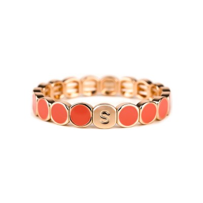 Bracelet Simone à Bordeaux Colormind Corail en métal doré émaillé