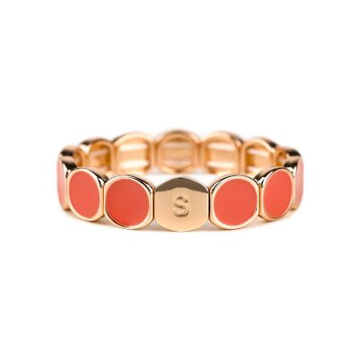 Bracelet Simone à Bordeaux Colormind Maxi Corail en métal doré émaillé