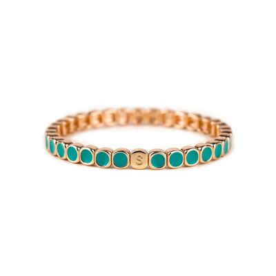 Bracelet Simone à Bordeaux Colormind Mini Aqua en métal doré émaillé