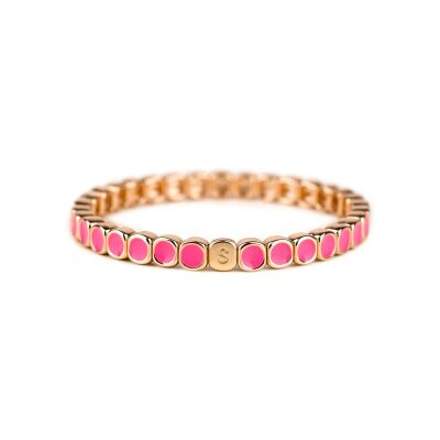 Bracelet Simone à Bordeaux Colormind Mini Rose en métal doré émaillé